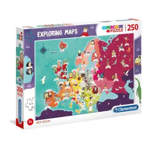 Clementoni 29061 Exploring Maps Skvělí líde v Evropě 250 dílků