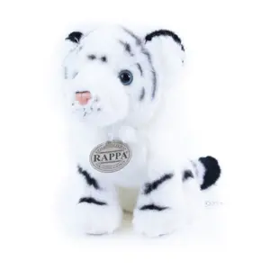 plyšový tygr bílý sedící, 18 cm
