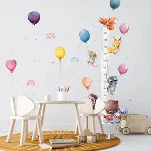 Produkt INSPIO metr na zeď pro děti - Létající zvířátka a balóny