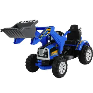 mamido Elektrický traktor - s radlicí modrý