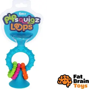 Chrastítko pipSquiz Loops modré, Fat Brain, W010228