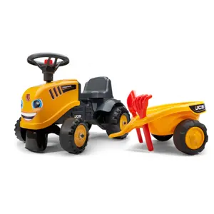 Alltoys Falk traktor JCB žluté s volantem a valníkem