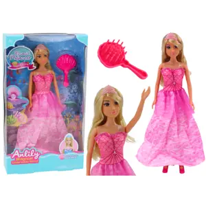 Anlily Mermaid Princess Doll Růžový štětec na šaty