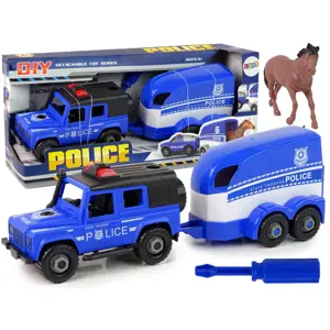 Auto Off-Road Transporter Police - šroubovací + kůň