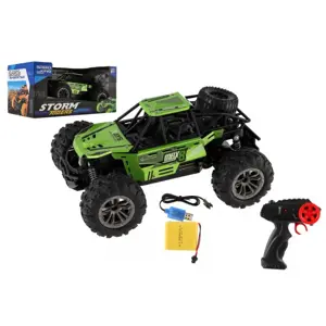 Produkt Auto RC buggy terénní zelené 22cm plast 2,4GHz na baterie + dobíjecí pack v krabici 32x16x18cm