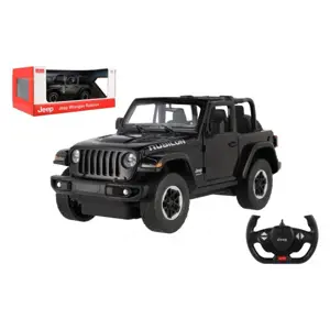 Produkt Auto RC Jeep Wrangler Rubicon černý plast 29cm 2,4GHz na dálk. ovl. na baterie v krabici 44x19x26cm