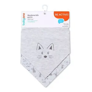 Produkt BabyOno Dětský bryndáček/šátek 2D sada Kitty, šedý