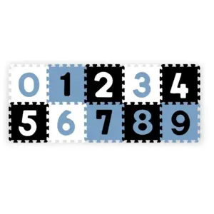 BabyOno Pěnové puzzle Čísla 10ks černá modrá bílá