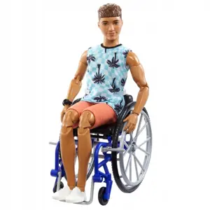 Produkt Barbie Model ken na invalidním vozíku v modrém kostkovaném tílku