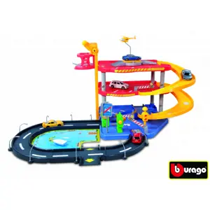 Bburago Street Fire Street Parking Playset garáž s dvoma autami