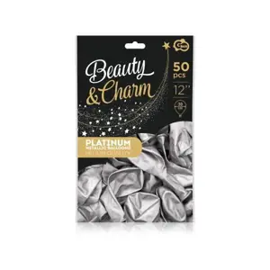 BeautyCharm platinově stříbrné balónky 12"/50 ks