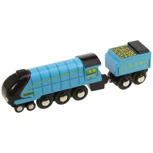 Produkt Bigjigs Rail dřevěná replika lokomotivy - Mallard + 3 koleje