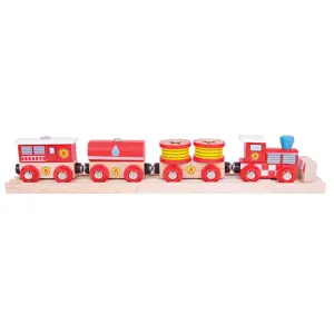 Produkt Bigjigs Rail dřevěná vláčkodráha - Hasičský vlak + 3 koleje