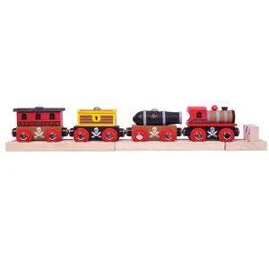 Produkt Bigjigs Rail dřevěná vláčkodráha - Pirátský vlak + 3 koleje