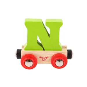 Produkt Bigjigs Rail vagónek dřevěné vláčkodráhy - Písmeno N