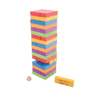 Bigjigs Toys dřevěné hry - Barevná Jenga