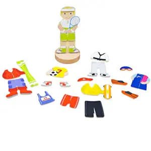 Bigjigs Toys Magnetické oblékací puzzle sportovní aktivity