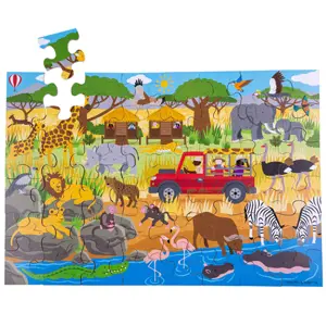 Produkt Bigjigs Toys Podlahové puzzle Africké dobrodružné 48dílků