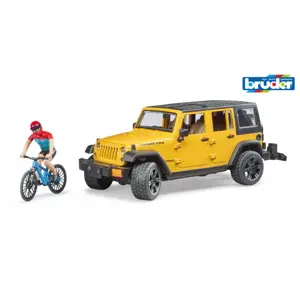 Produkt Bruder 2543 Jeep Wrangler Rubicon Unlimited s horským kolem a cyklistou