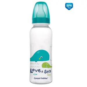 Produkt Canpol babies Kojenecká lahev s potiskem 250 ml LoveSea - tyrkysová