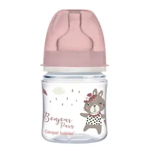 Produkt Canpol Babies lahev se širokým hrdlem Bonjour Paris růžová 120ml