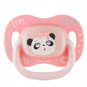 Produkt Canpol Babies symetrický silikon dudlík svítící Exotic Panda růžová