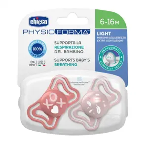 CHICCO Dudlík PHYSIO LIGHT 2 ks růžový 6m+