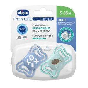 CHICCO Dudlík PHYSIO LIGHT 2ks modrý 6m+