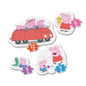 CLEMENTONI Moje první puzzle: Prasátko Peppa 4v1 3,6,9,12 dílků