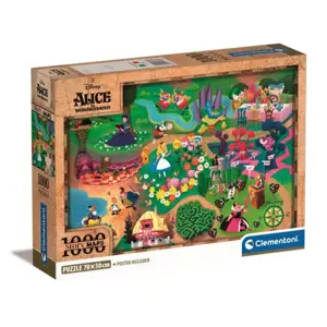 Clementoni Puzzle 1000 dílků Kompaktní Disney Maps Alenka v říši divů 39785