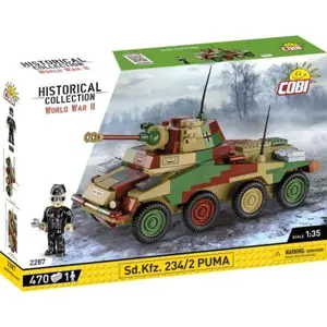 COBI 2287 Historická sbírka WWII Sd.Kfz. 234/2 Puma - německý těžký obrněný automobil, 470 kostek