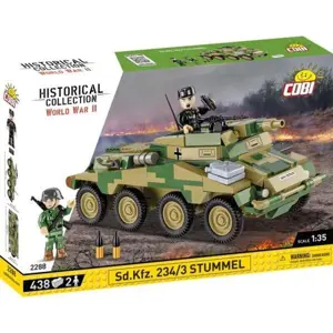 Produkt COBI 2288 Historická sbírka WWII Sd.Kfz. 234/3 Stummel - německý těžký obrněný automobil, 438 kostek