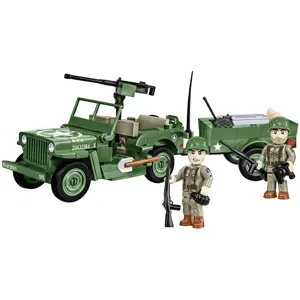 COBI 2297 II WW Willys MB s přívěsem D-DAY, 1:35, 200 k, 2 f