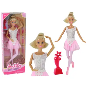 Dětská panenka Anlily Ballerina Dancer Statuette Bun Pink Dress