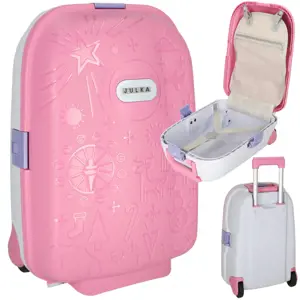 Dětský cestovní kufr na kolečkách, příruční zavazadlo, růžový