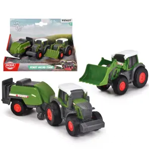 DICKIE Farm Sada 3 vozidel 9cm Traktory + Přívěs Fendt