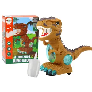 Dinosaurus chrlí páru se světlem a zvukem hnědý