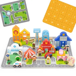 Produkt Dřevěná sada VIGA City Building Blocks Board Figurky