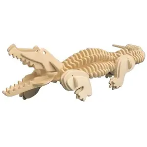 Dřevěné 3D puzzle dřevěná skládačka zvířata - Krokodýl M013