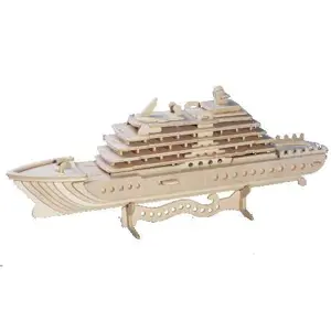 Dřevěné 3D puzzle lodě dřevěná skládačka Luxusní jachta P119