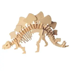 Dřevěné 3D puzzle skládačka dinosauři - Stegosaurus J002