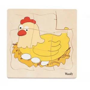 Produkt Dřevěné hračky Woody - Puzzle na desce Vývoj slepice