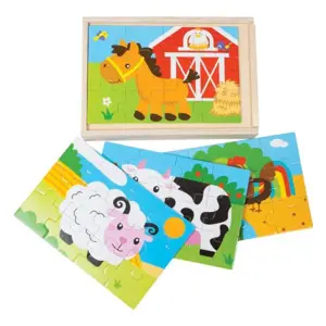 Produkt Dromader dřevěné puzzle Farma 4 zvířata 20cm