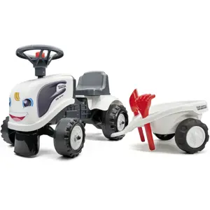 Produkt FALK Dětský traktor Baby Valtra bílý s přívěsem + příslušenství od 1 roku s vlečkou