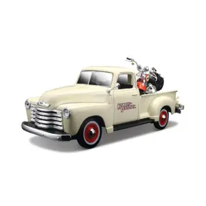 Produkt Harley Davidson Chevrolet 3100 pick-up auto + motocykl FLSTS 1:24