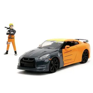 Jada Autíčko Nissan GT-R 2009 kovové s otevíratelnými částmi a figurka Naruto délka 20 cm 1:24