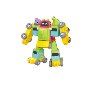 KIDS WORLD MALÝ KUTIL 2 v 1 Vláček s dinosaury a robot šroubovací stavebnice