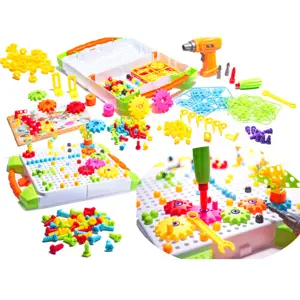 Produkt KIK Mozaika dětské puzzle plastové bloky + šroubovák 181 ks