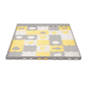 Produkt Kinderkraft Luno Shapes Pěnové Puzzle s Tvary Yellow 15 ks 185 x 165 cm