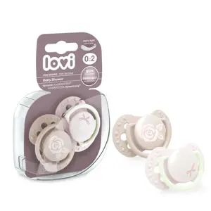 Produkt LOVI silikonový dudlík 0-2m 2 ks Baby Shower béžový